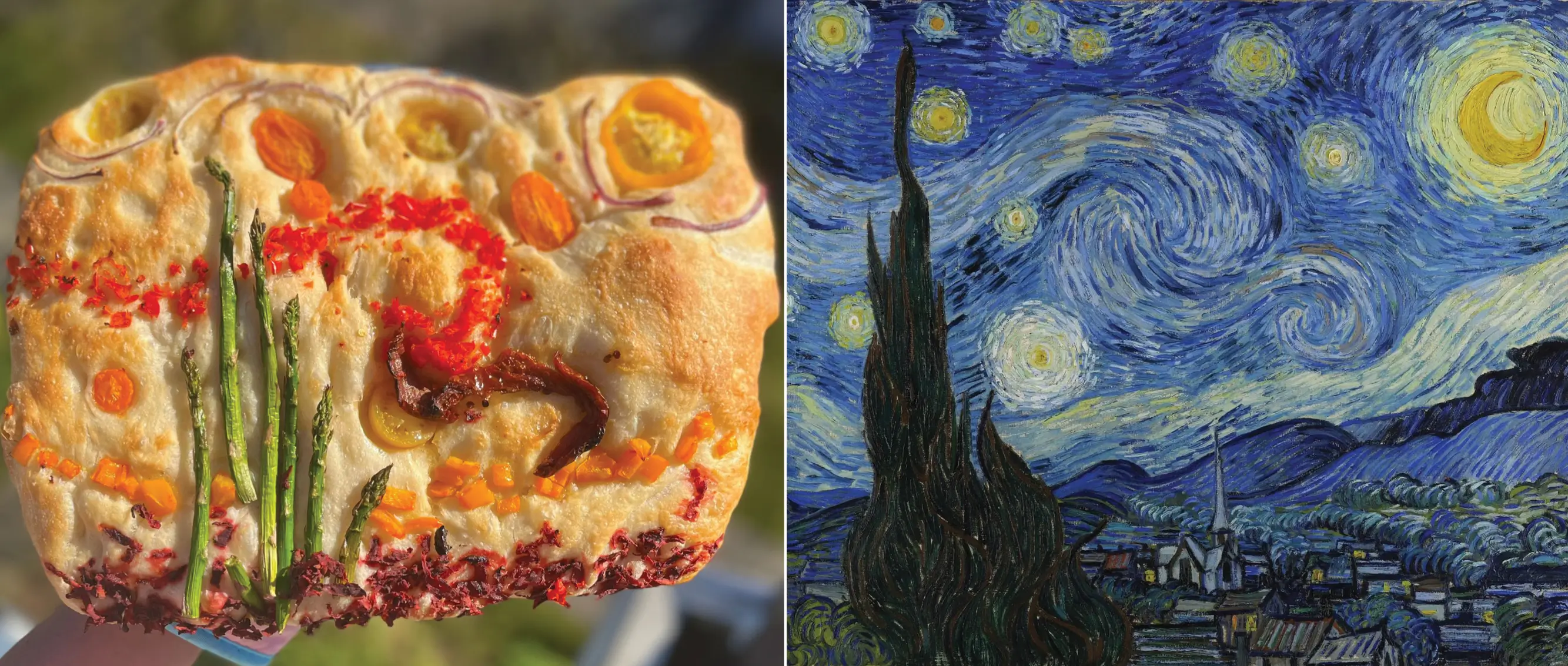 Bread art inspired by The Starry Night